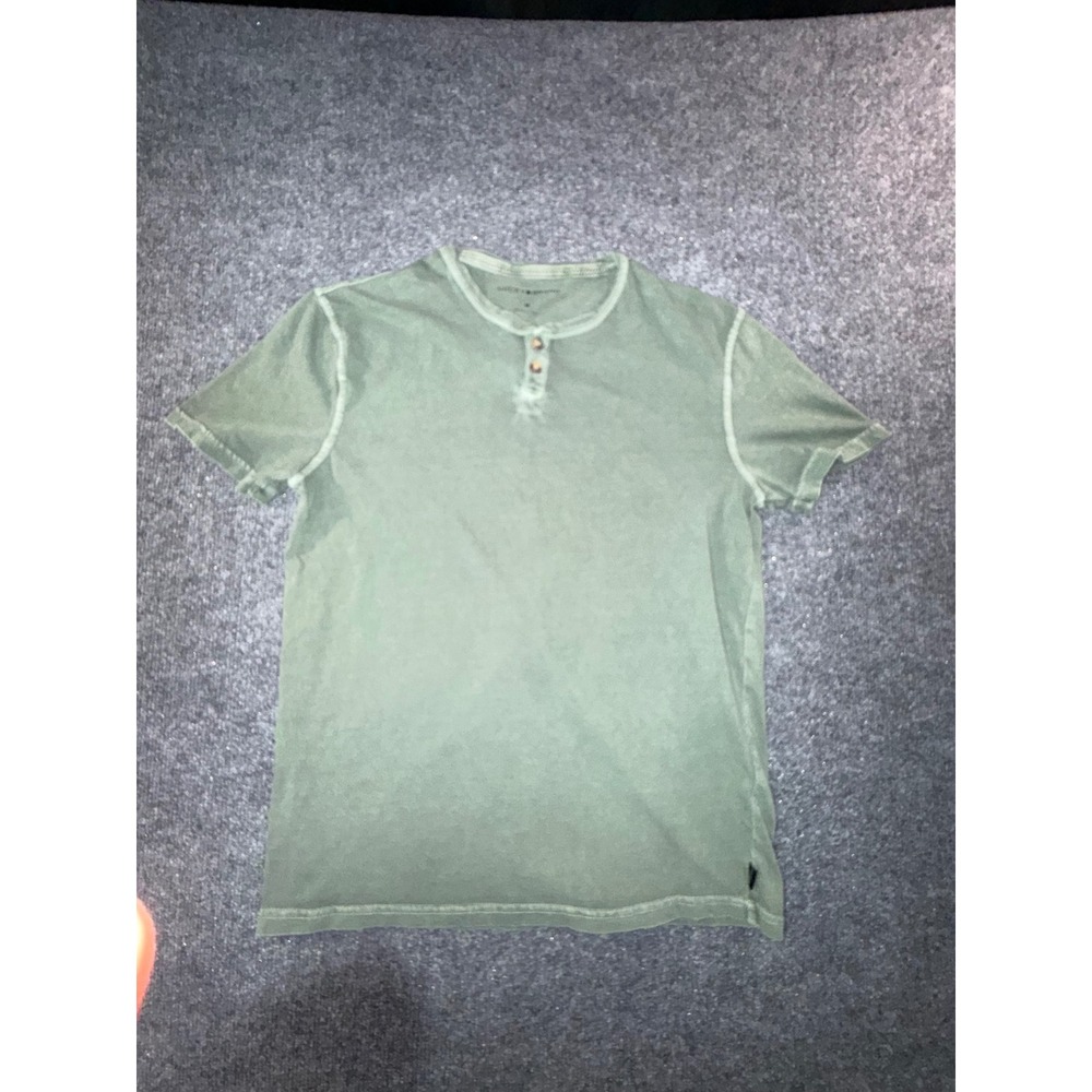 Lucky Brand Mens Short Sleeve Henley Shirt Sage Green Size M